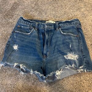 Abercrombie & Fitch Blue Distressed Jean Shorts